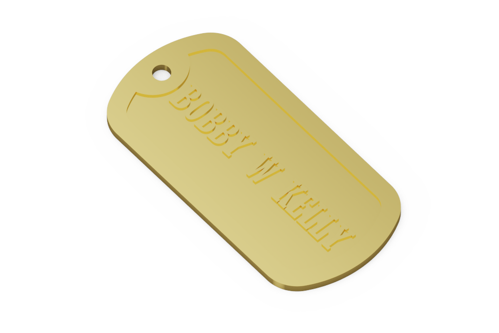 Rounded Dog Tag Pendant With Name Engraving
