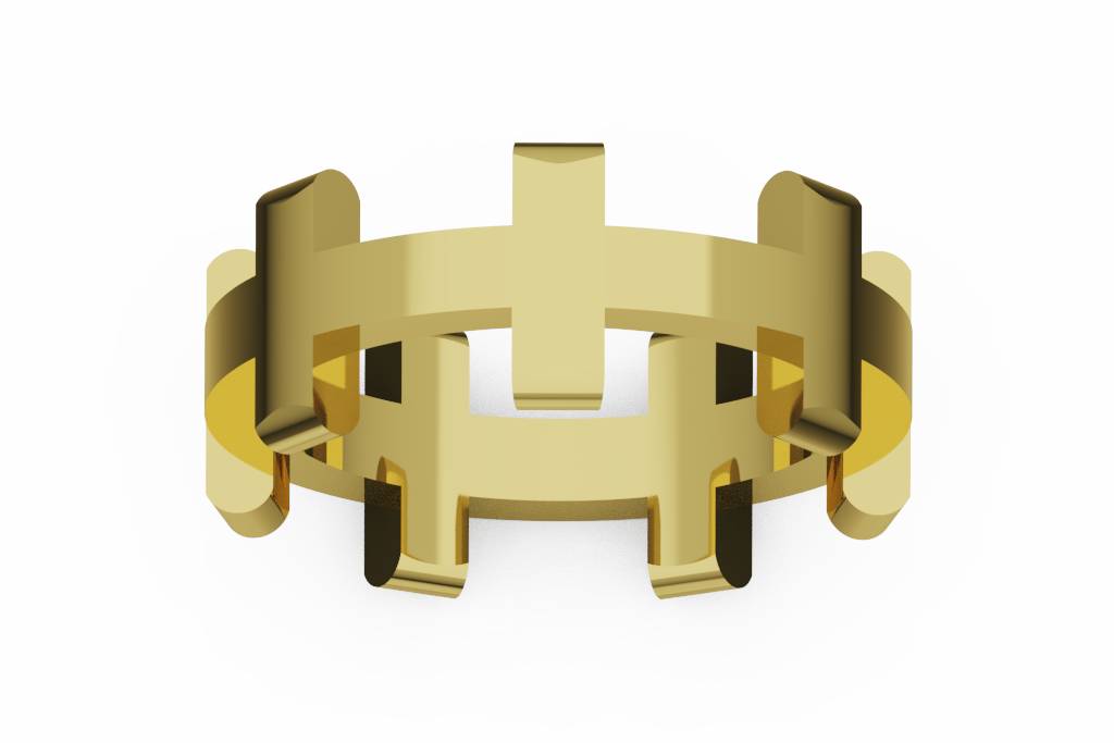 Open Geometric H Link Fashion Band