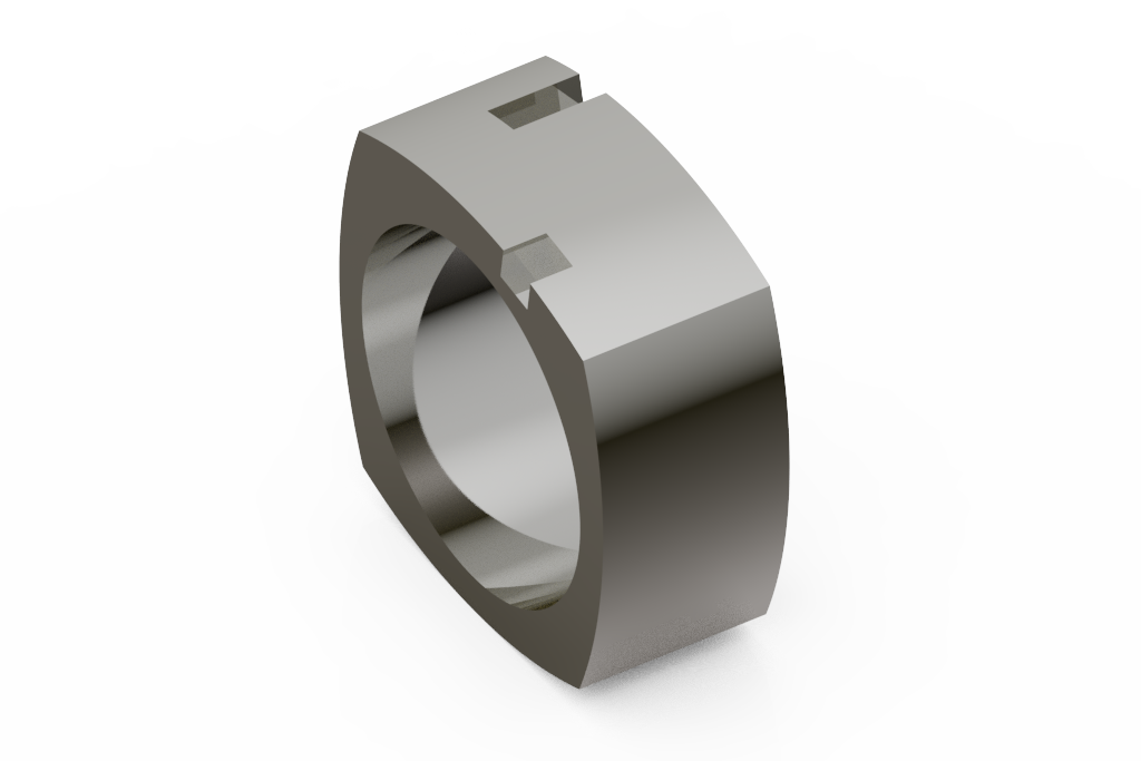 Wide Geometric Block Signet Ring