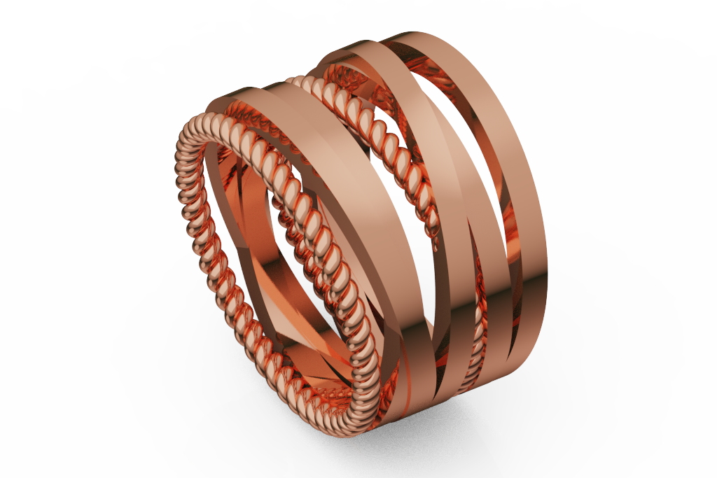 Wide Multi Rail Rope Fashion Band