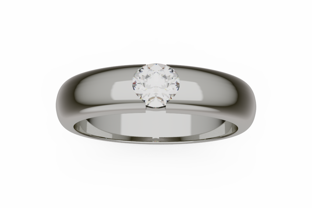 Domed Oval Solitaire Band