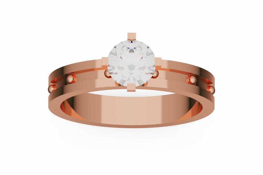 Domed Round Solitaire Band With Raised Stone