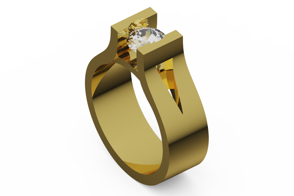 Wide Round Bridge Solitaire With Open Shoulders