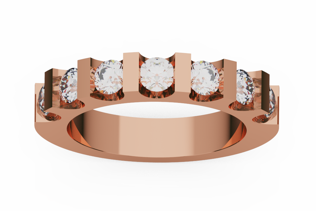 Wide Round Stone Bar Set Fashion Band