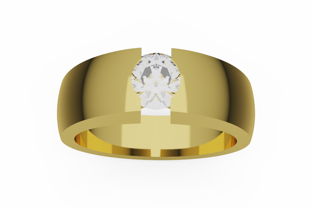 Wide Pear Solitaire Ring With Open Slot