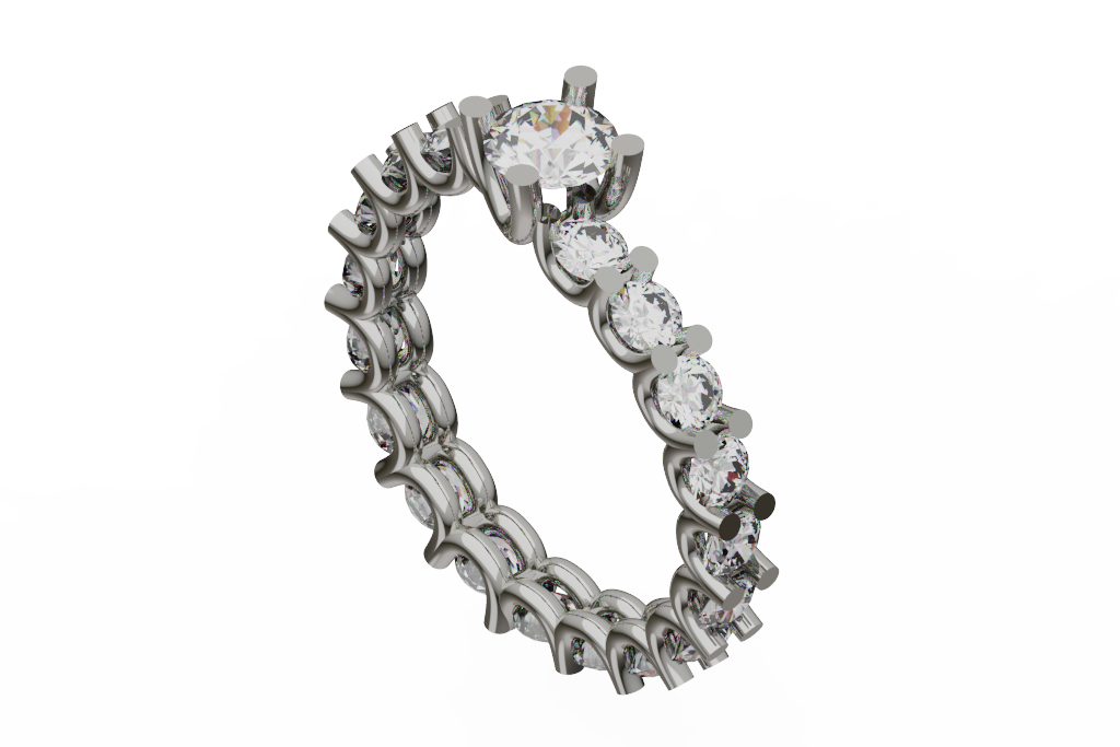 Round Diamond Ring With Chain Link Shank