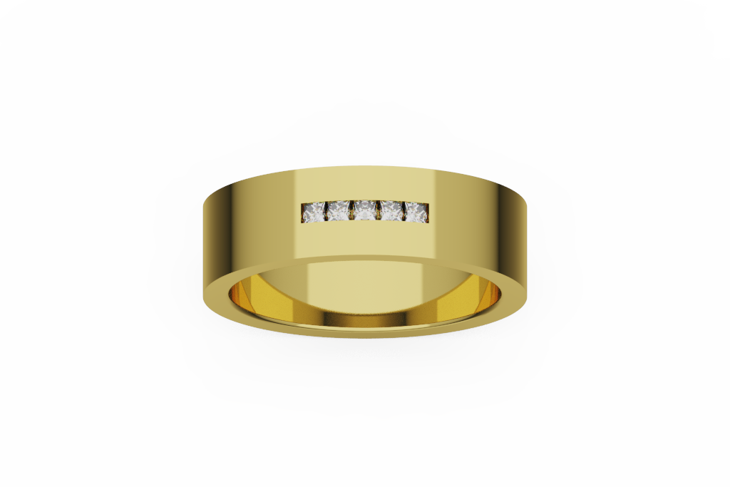 Men’s Channel Set Square Diamond Wedding Band