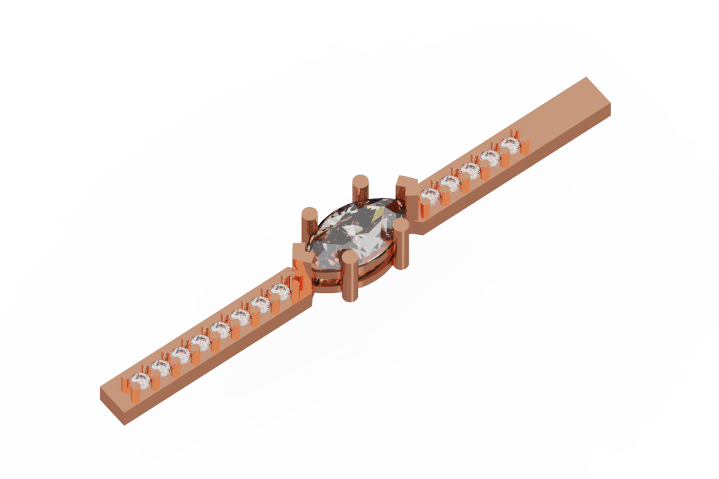 Diamond Bar Finding With Round Center Stone