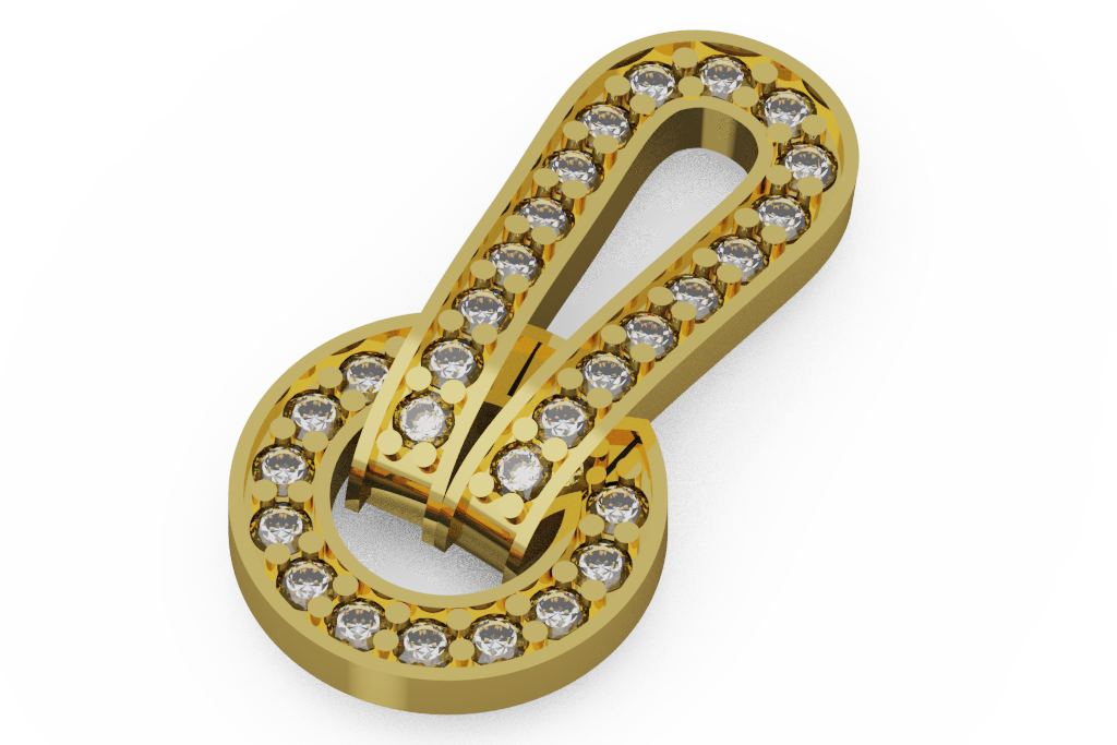 Diamond Paperclip Loop Earring