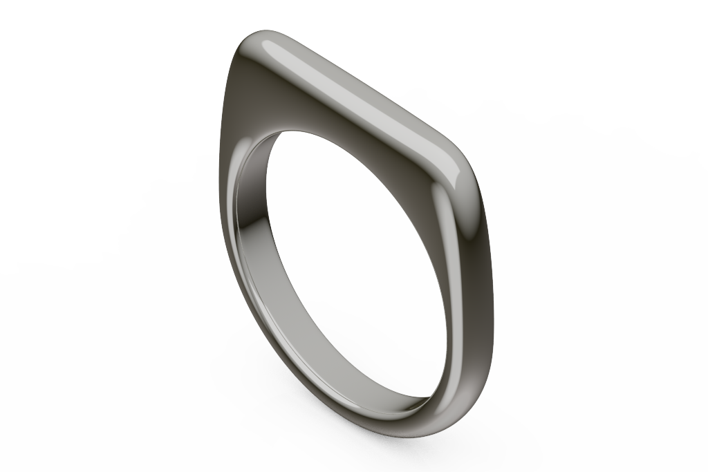 Wide Rounded Rectangle Signet Band
