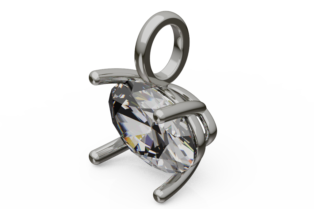 Oval Solitaire Pendant With Loop Bail