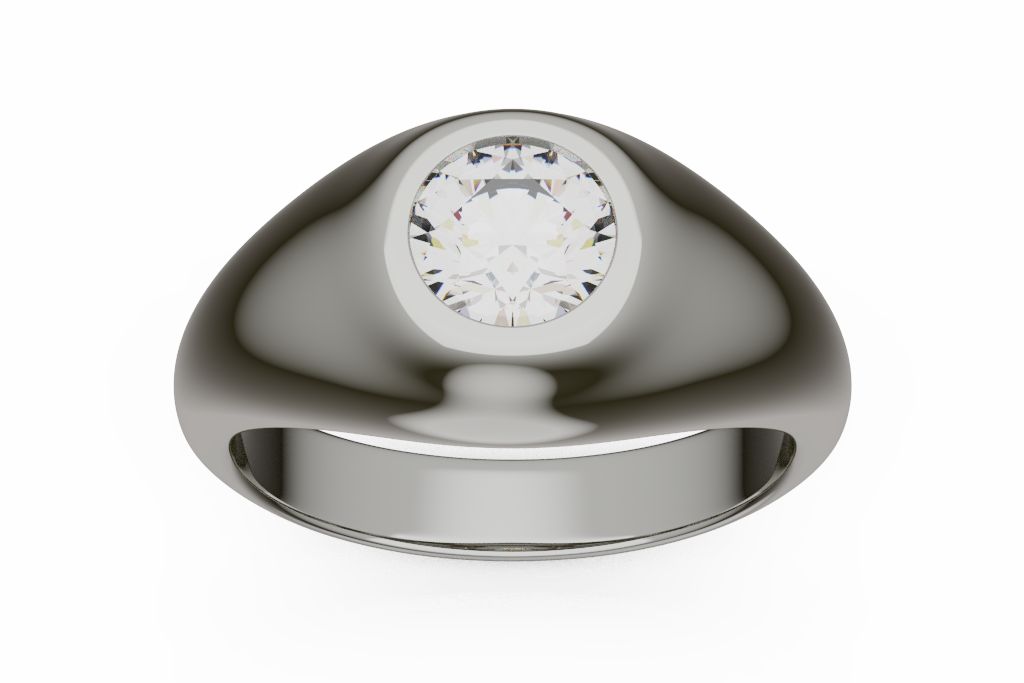 Domed Round Bezel Signet Ring
