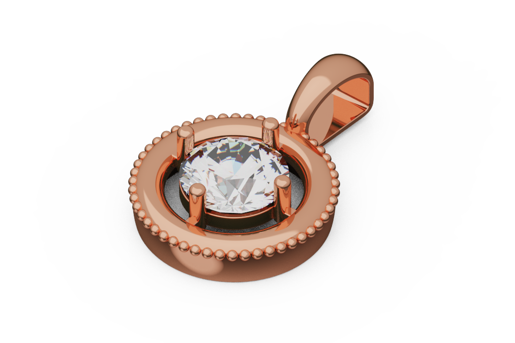 Round Medallion Pendant With Beaded Rim