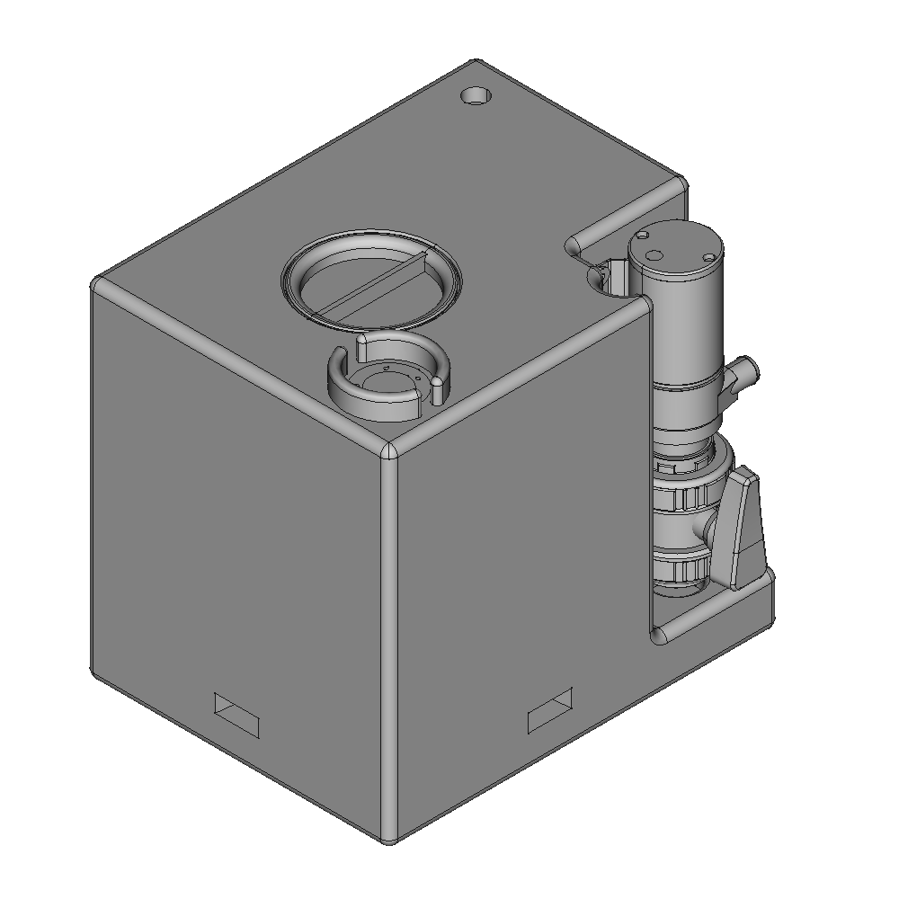 Waste water tank w/macerator 12 V 52 l