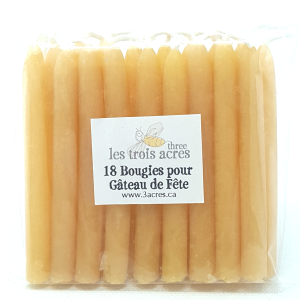 Bougies pour Gâteau de Fête 100% Cire d'Abeilles