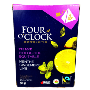 Tisanes Menthe Gingembre et Lime bio - Sachets Pyramidales