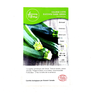 Graines de Courge d'Été Zucchini Dark Green bio