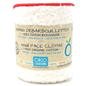 Petites débarbouillettes de coton bio 8x8