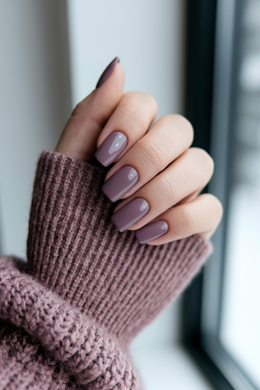 12. Trendy Moody Mauve Nails