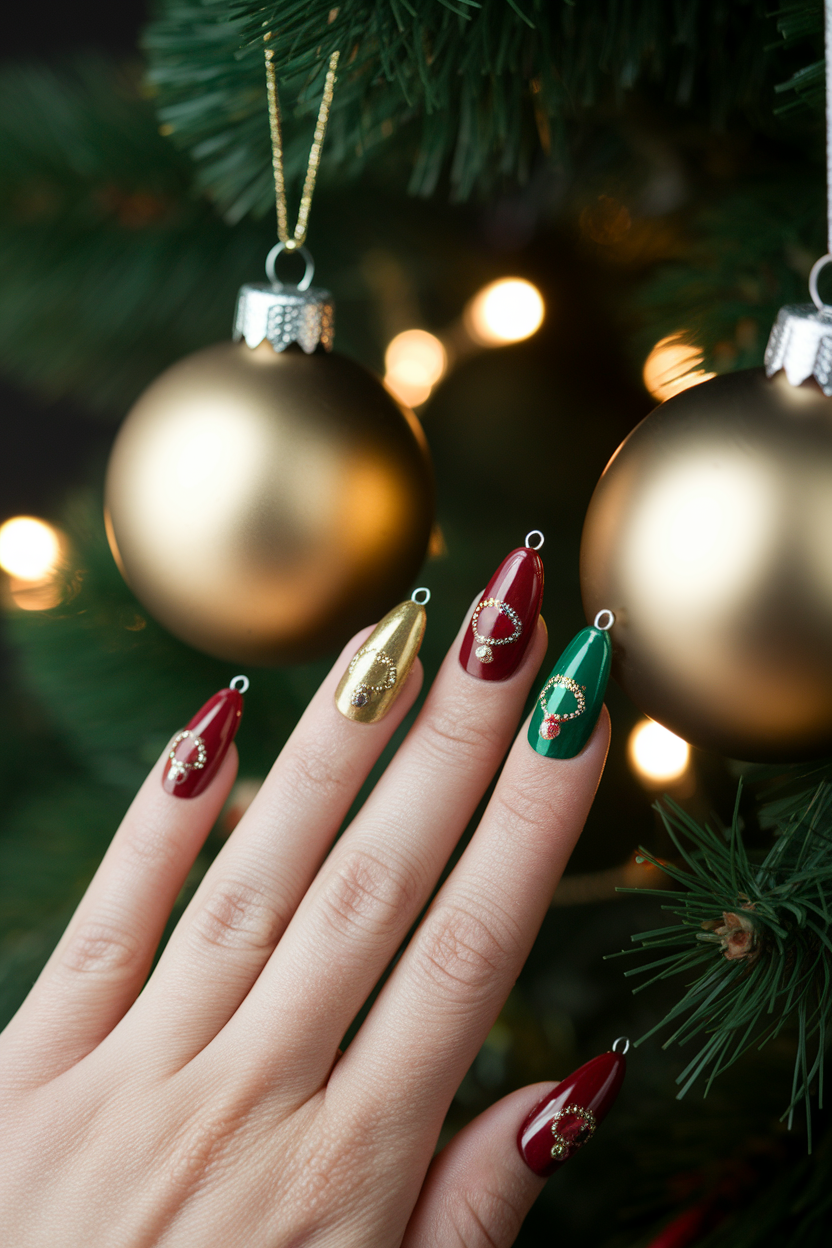 18. Creative Ornament Nails