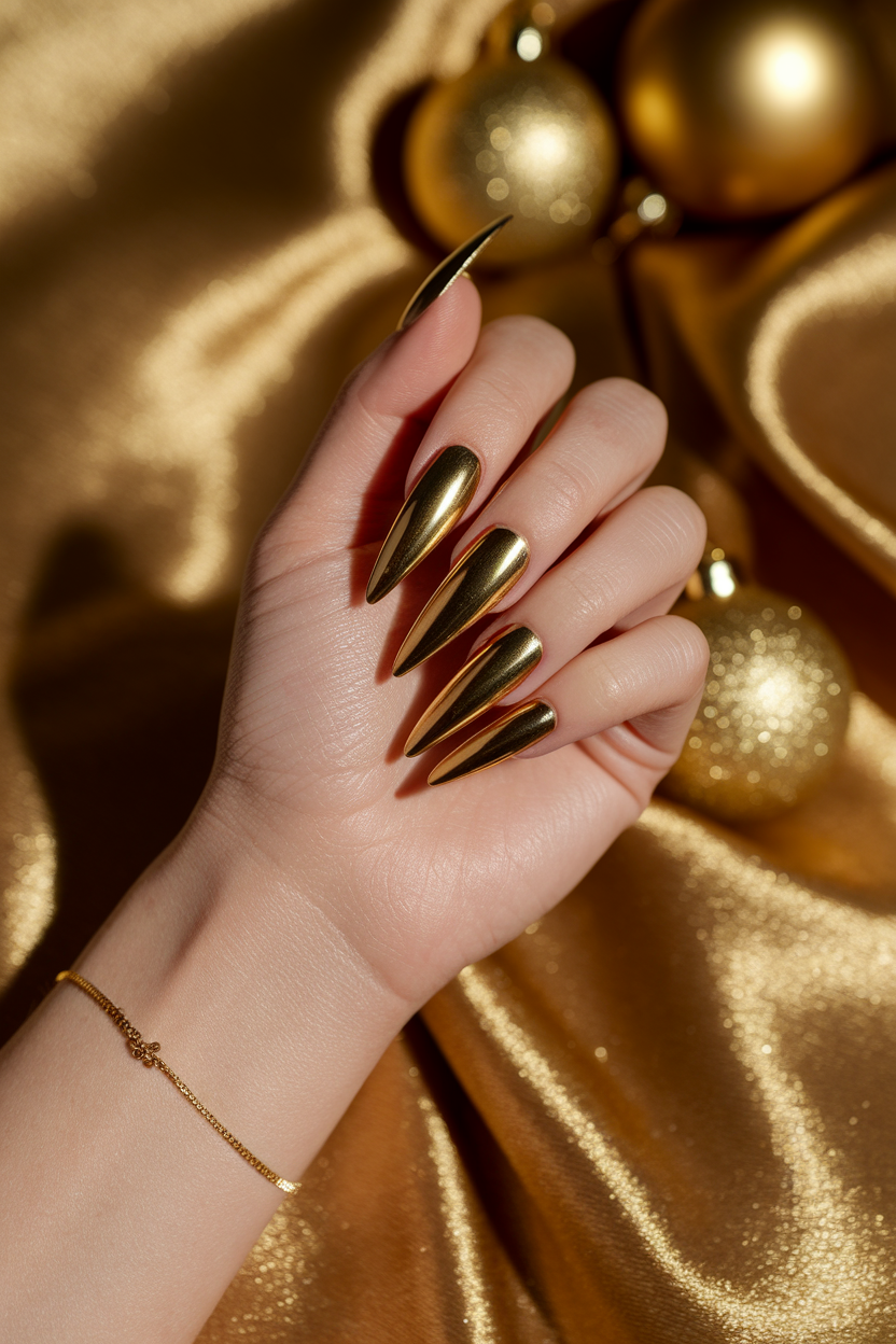 15. Glamorous Gold Nails