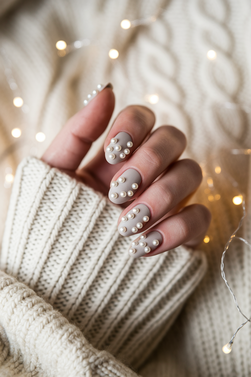 13. Playful Pearl Bubble Nails