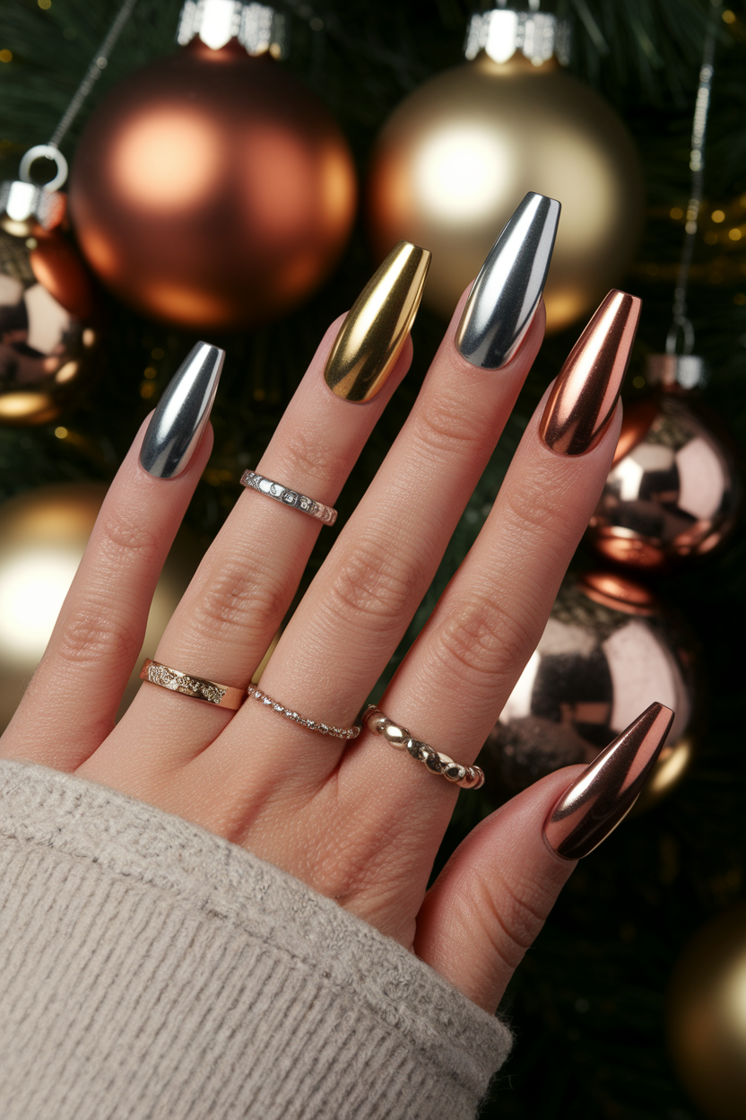 10. Luxe Metallic Nails