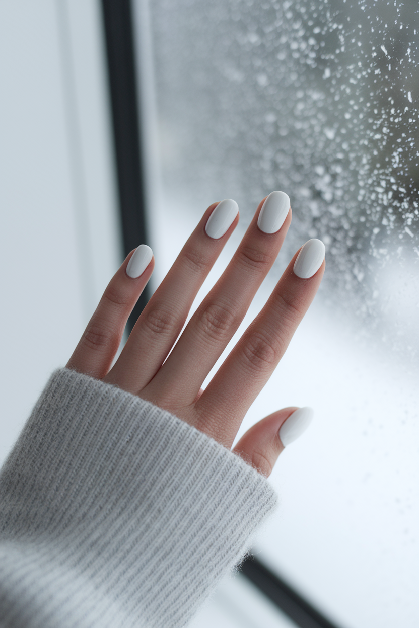 9. Crisp White Nails