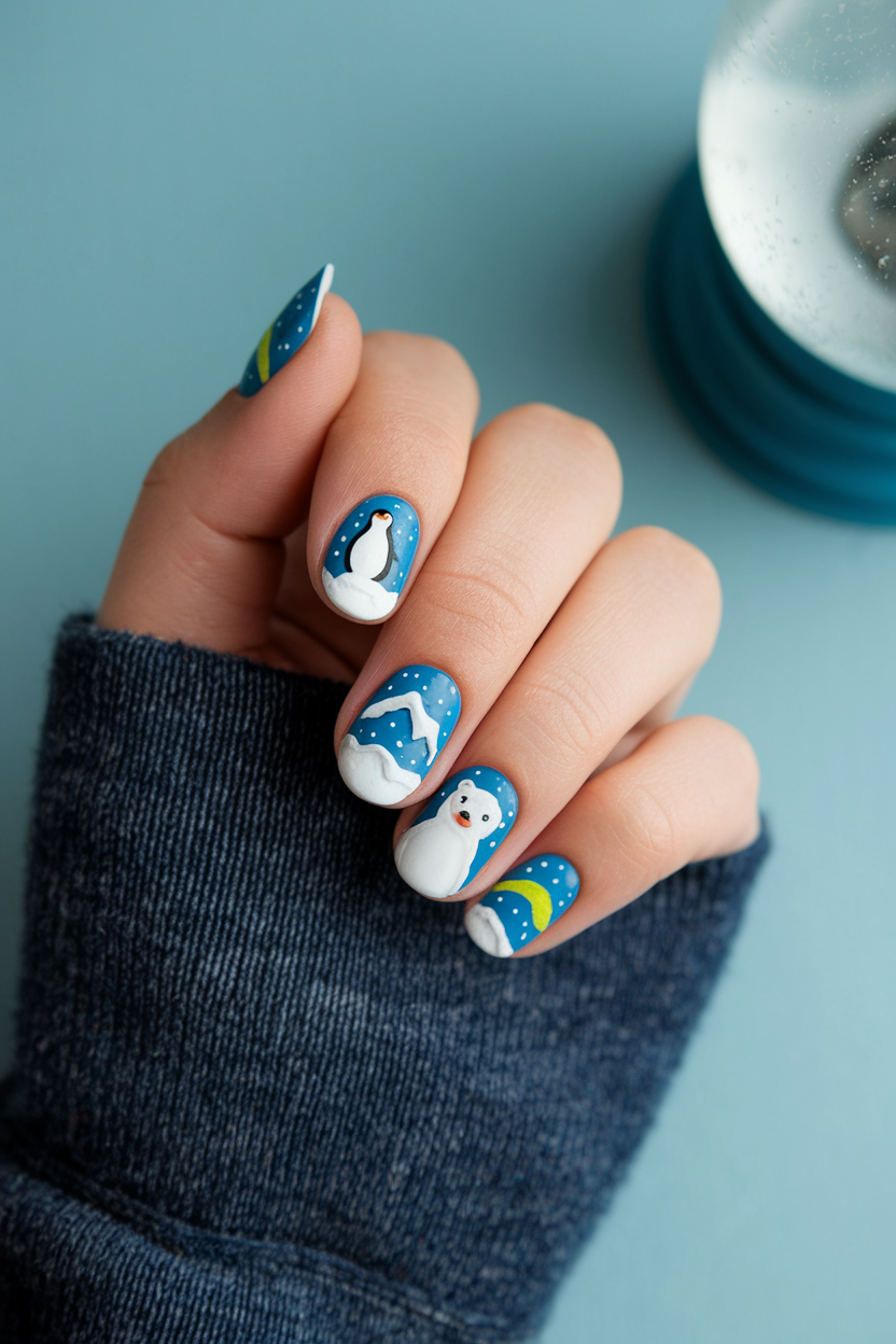 6. Creative Winter Nail Art