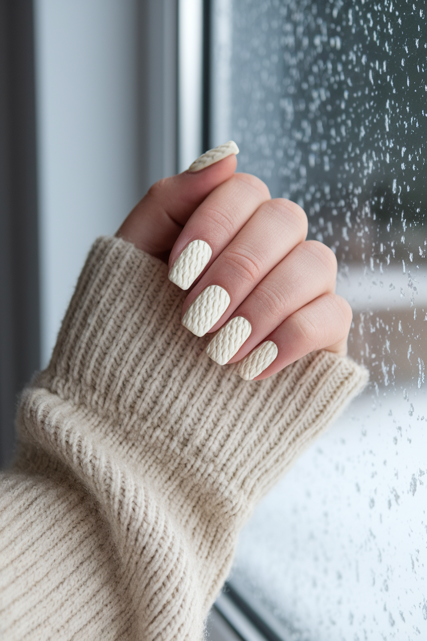 21. Cozy Sweater Nails