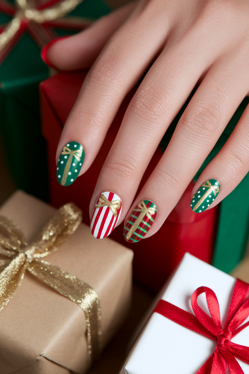 22. Clever Gift Wrap Nails