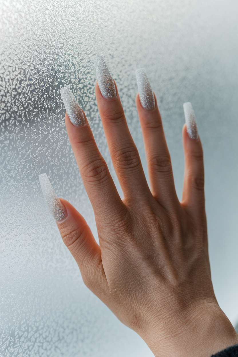 26. Beautiful Frosted Nails