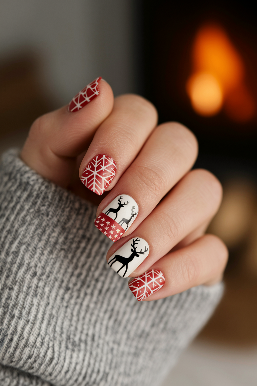 29. Charming Scandinavian Christmas Nails
