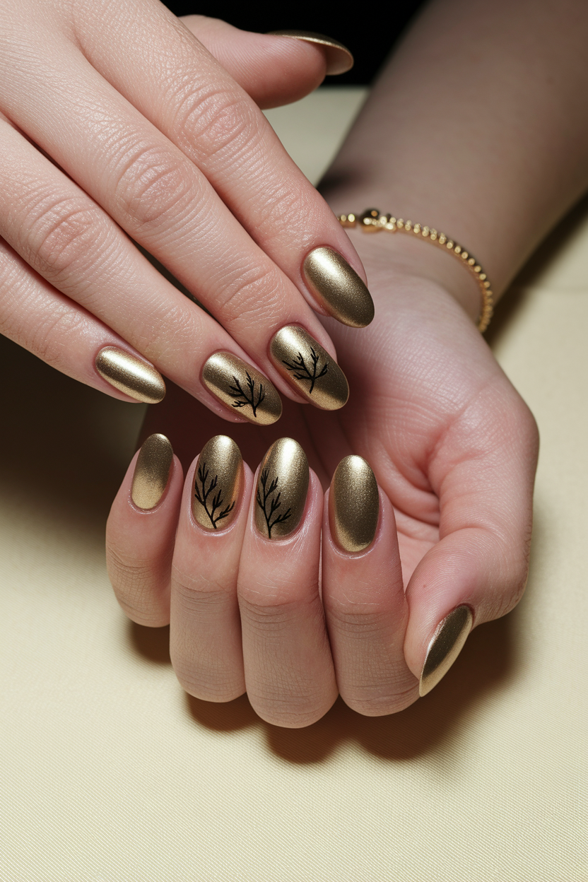 18. Elegant Gold Nails