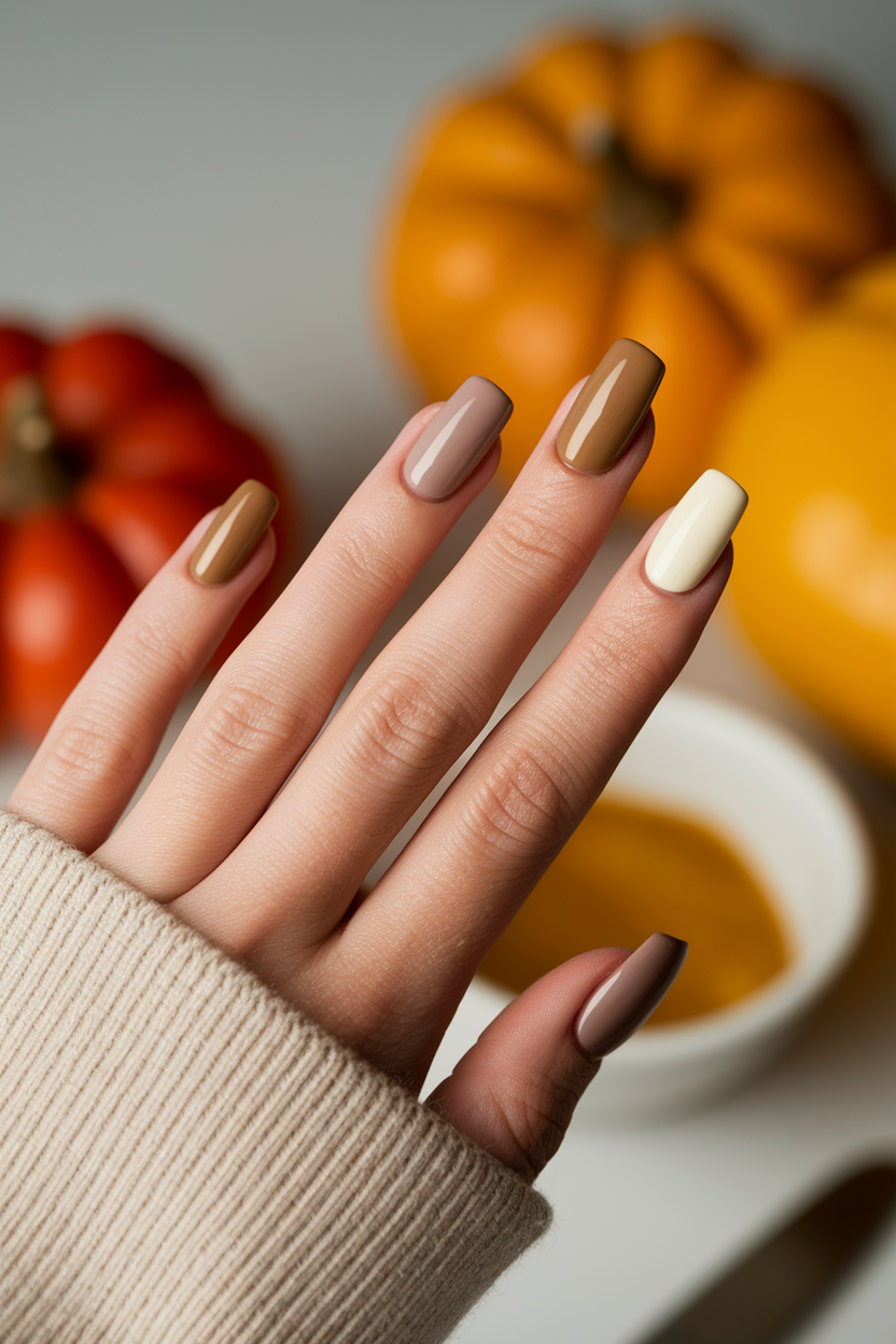 24. Timeless Warm Neutral Nails