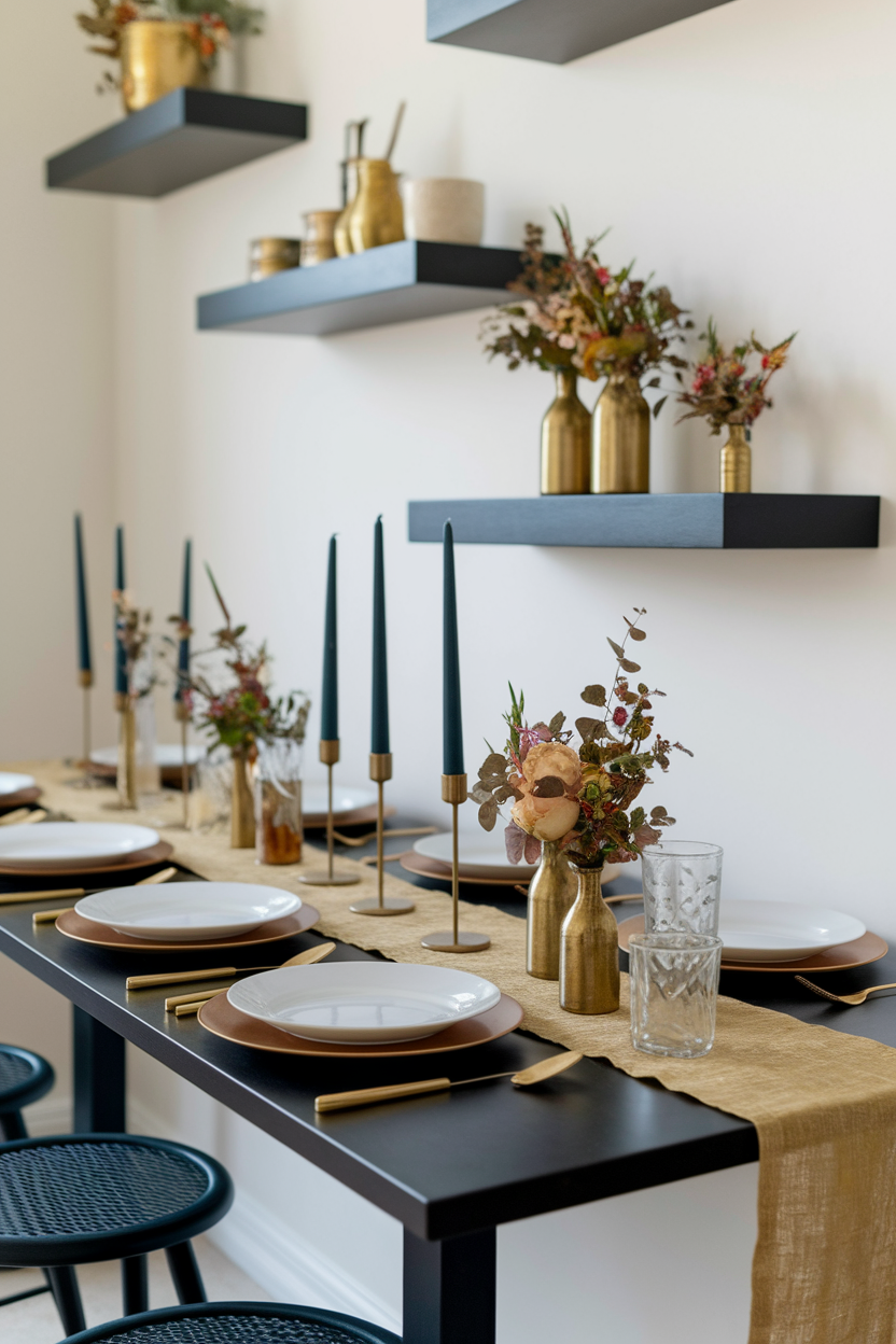 2. Space-Saving Thanksgiving Table Setting for Small Spaces