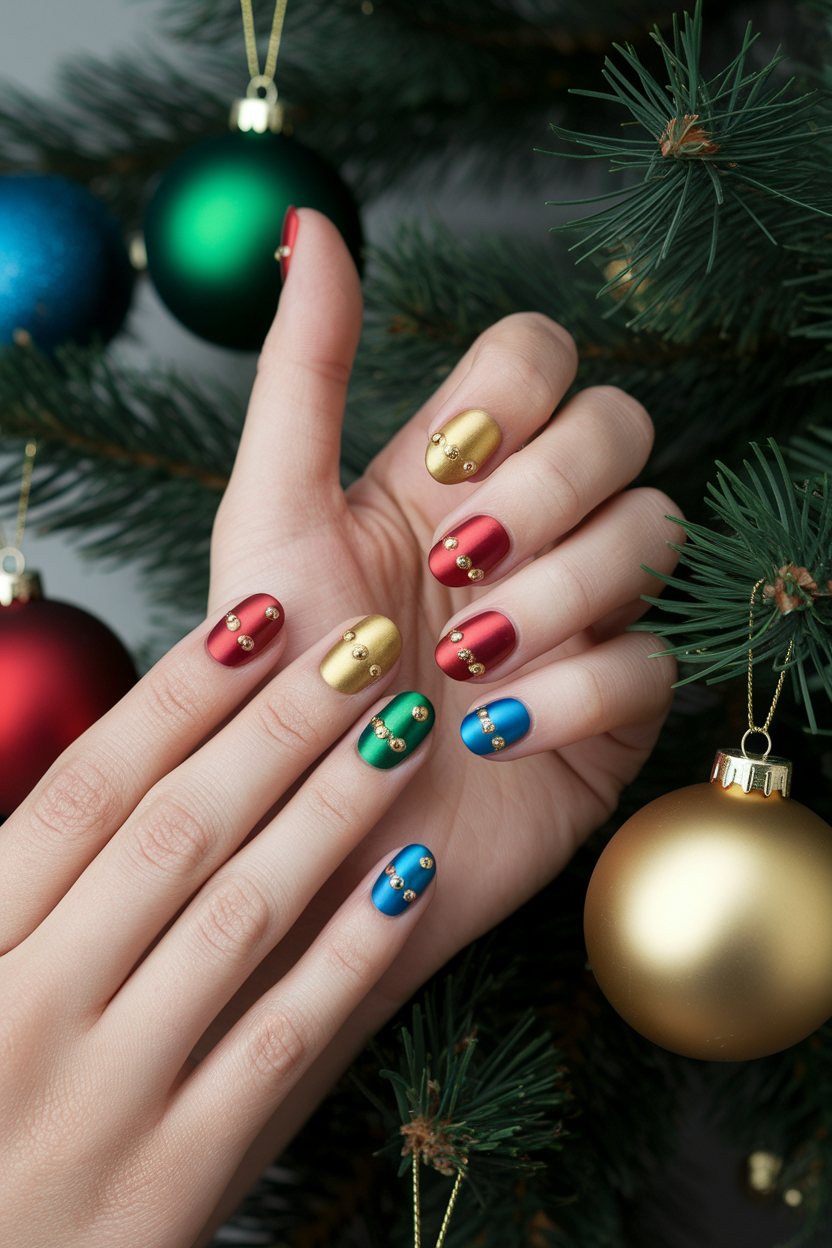 40 Stunning Christmas Nails to Rock This Holiday Season 13. Charming Ornament Nails