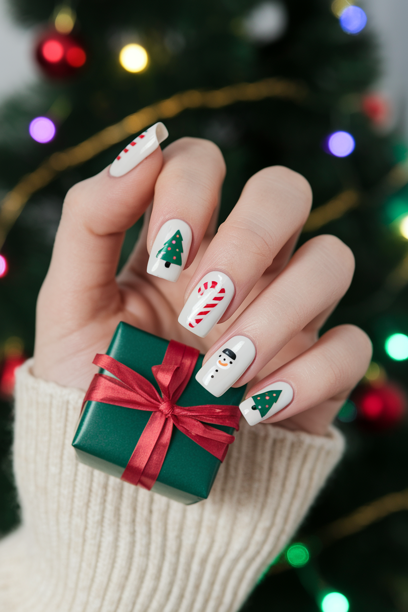 40 Stunning Christmas Nails to Rock This Holiday Season 3. Playful Festive Nails
