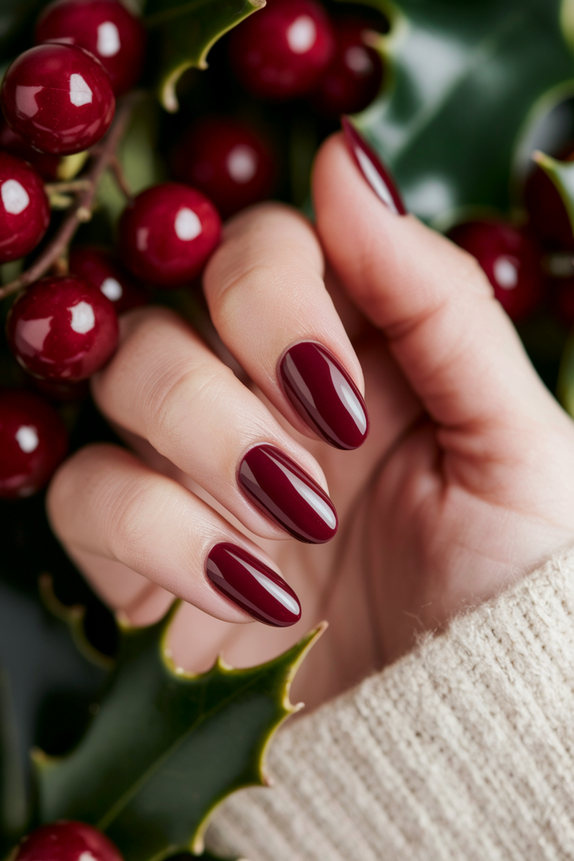 40 Stunning Christmas Nails to Rock This Holiday Season 29. Natural Berry Nails