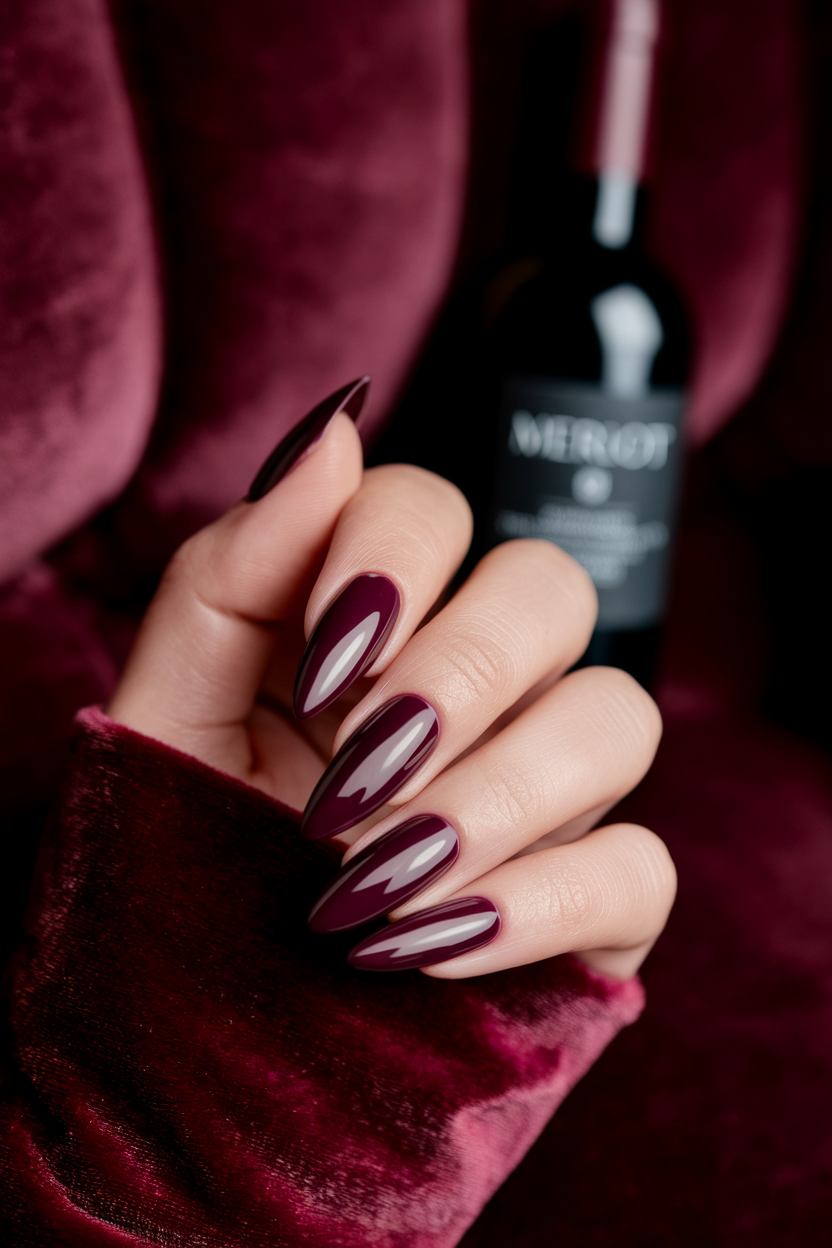 15 Trending November Nail Looks You Need to Try This Season 8. Elegant Merlot Nails
