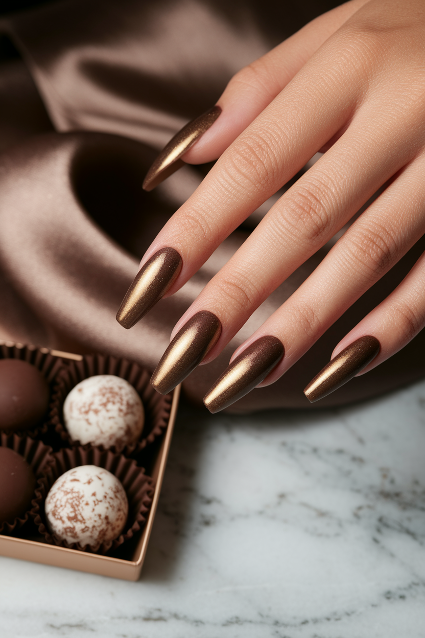 15 Trending November Nail Looks You Need to Try This Season 3. Sophisticated Truffle Manicure