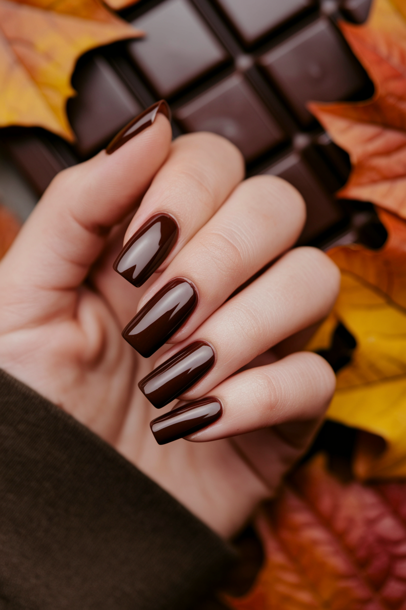 15 Trending November Nail Looks You Need to Try This Season 2. Decadent Chocolate Brown Nails
