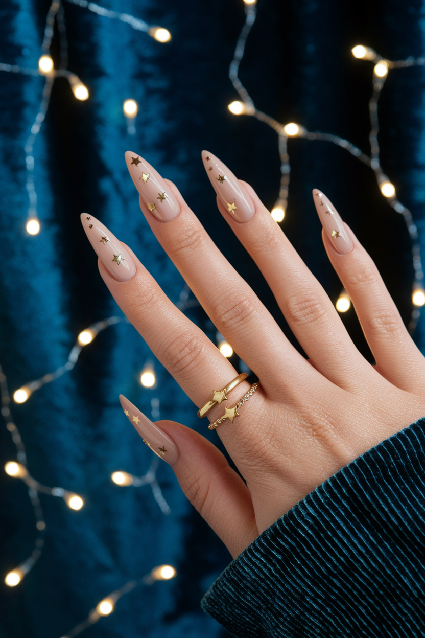 15 Trending November Nail Looks You Need to Try This Season 13. Glamorous Star Studded Nails
