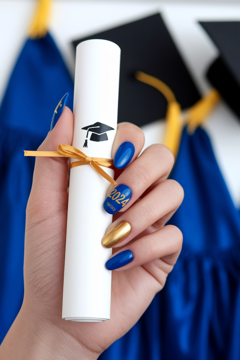 17. Celebratory Graduation Nails