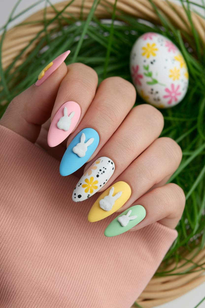 18. Festive Easter Nails