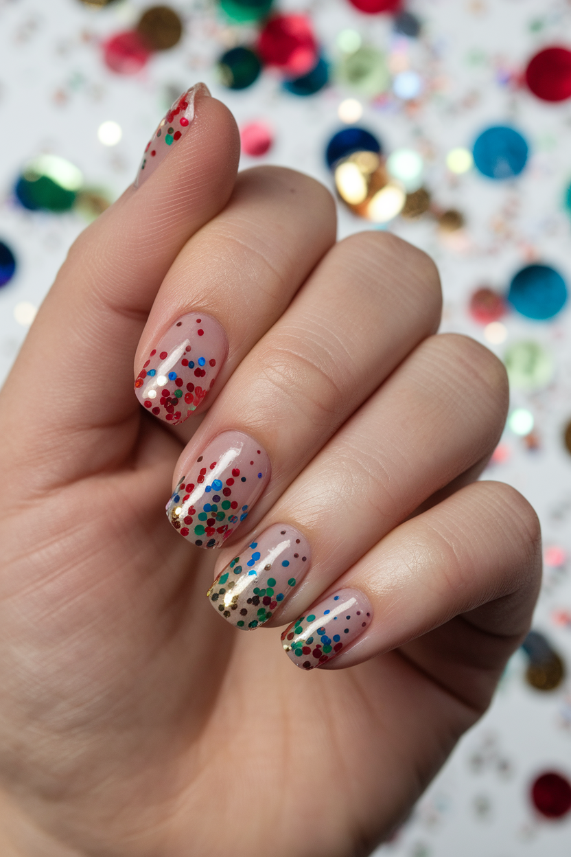 10. Playful Confetti Nails