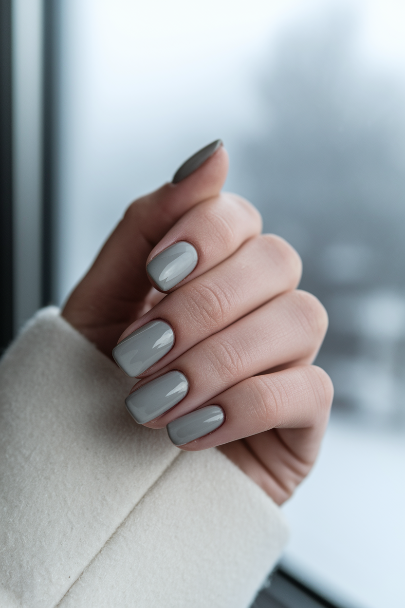 13. Elegant Dove Gray Nails