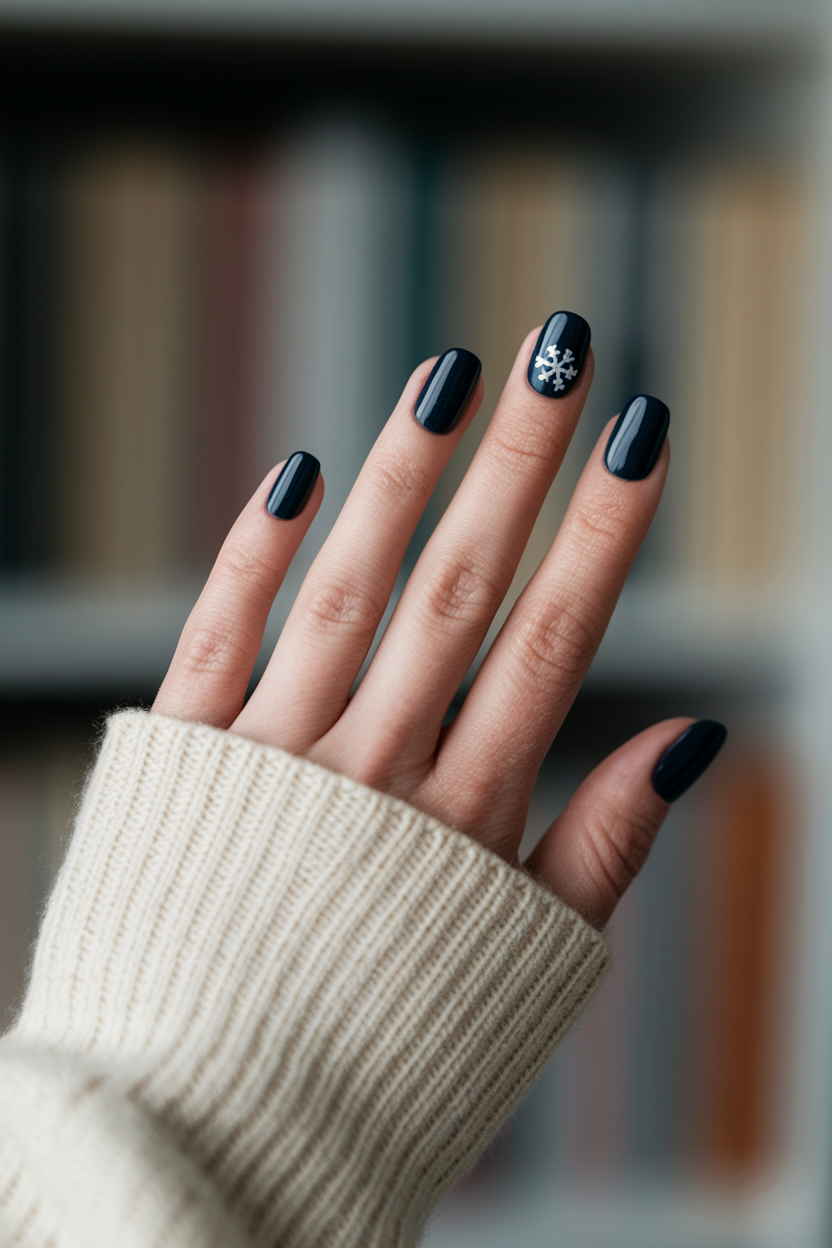 8. Sophisticated Navy Winter Nails