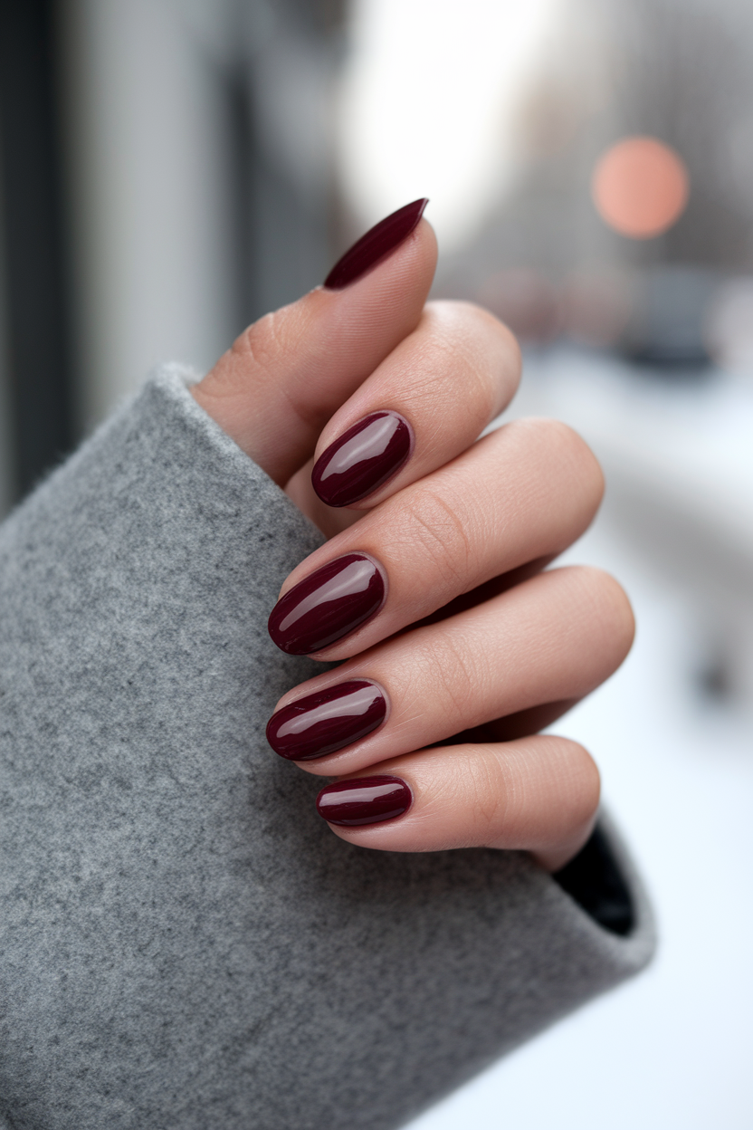 9. Bold Deep Red Winter Nails