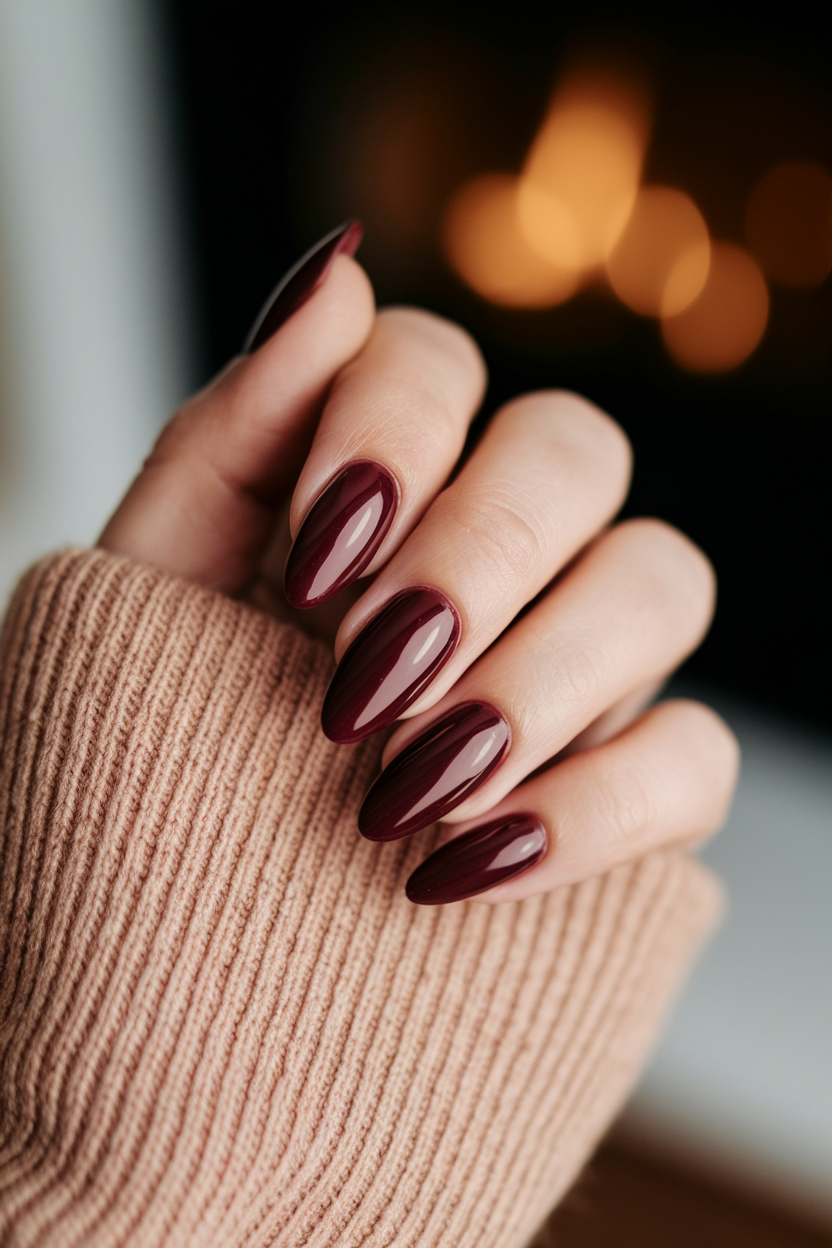 10. Comforting Cherry Mocha Nails